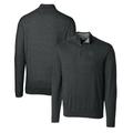 Men's Cutter & Buck Heather Charcoal Georgetown Hoyas Lakemont Tri-Blend Big Tall Quarter-Zip Pullover Sweater