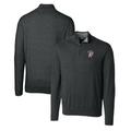 Men's Cutter & Buck Heather Charcoal Mississippi State Bulldogs Lakemont Tri-Blend Big Tall Quarter-Zip Pullover Sweater