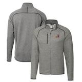 Men's Cutter & Buck Heather Gray Arizona State Sun Devils Mainsail Sweater-Knit Big Tall Full-Zip Jacket