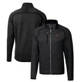 Men's Cutter & Buck Heather Charcoal Florida Gators Mainsail Sweater-Knit Big Tall Full-Zip Jacket