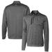 Men's Cutter & Buck Steel Kansas Jayhawks Vault Big Tall Stealth Quarter-Zip Pullover Top