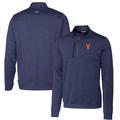 Men's Cutter & Buck Navy Virginia Cavaliers Vintage Vault Big Tall Stealth Quarter-Zip Pullover Top