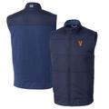 Men's Cutter & Buck Navy Virginia Cavaliers Vintage Vault Big Tall Stealth Hybrid Windbreaker Full-Zip Vest