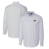 Men's Cutter & Buck Light Blue Auburn Tigers Vault Big Tall Oxford Stripe Long Sleeve Button-Down Shirt