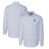 Men's Cutter & Buck Powder Blue Kansas Jayhawks Vault Big Tall Oxford Stripe Long Sleeve Button-Down Shirt