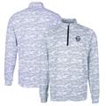 Men's Cutter & Buck Charcoal Penn State Nittany Lions Vault Big Tall Traverse Camo Print Stretch Quarter-Zip Pullover Top