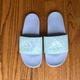 Adidas Shoes | Adidas Adilette Comfort Slides - Men’s Size 7 But Fits Women’s 8/8.5 | Color: Green/Purple | Size: 8