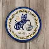 Anthropologie Dining | Anthropologie Nathalie Lete 10” Cat Plate. Collectible Dinner Plate | Color: Blue | Size: Os