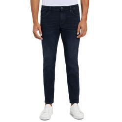 5-Pocket-Jeans TOM TAILOR "Josh", Herren, Gr. 34, Länge 32, blau (schwarz stone blau schwarz), Denim/Jeans, Obermaterial: 70% Baumwolle, 28% Polyester, 2% Elasthan, casual, slim fit lang, Jeans, in Used-Waschung