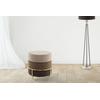 Sitzhocker KAYOOM "Hocker Matilda 125, Komfortable runde Form, Gemütlicher Design-Hocker", braun, B:48,5cm H:46cm T:48,5cm, Bezug: 100% Polyester (Samt) / Sperrholz / Eisen (verchromt), Hocker, samtweich, elegant, gepolstert, große Sitzfläche