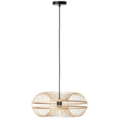 BRILLIANT Pendelleuchte "Busan", schwarz (schwarz, natur), Ø 48cm H: 100cm, Lampen, Hängelampe 48cm schwarz/natur, Designerlampe Image