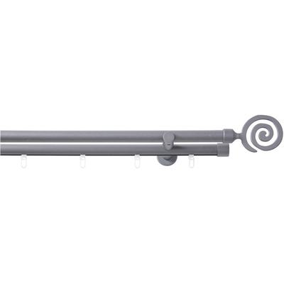 Kombi-Vorhangstange GOOD LIFE "Espiral" Gr. 6, grau (anthrazit), L:240cm Ø:20mm, Metall, Aluminium, Kunststoff, Gardinenstangen Image