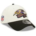 Men's New Era Cream/Black Baltimore Ravens 2022 Sideline 39THIRTY 2-Tone Flex Hat