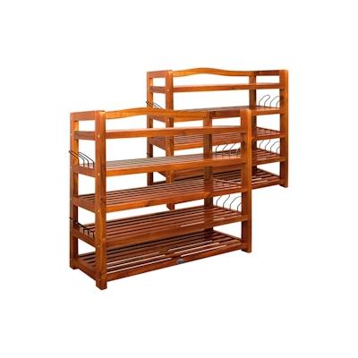 Casaria 2er Set Akazienholz Schuhregal 5 Etagen Image