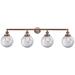 Beacon 4 Light 44" LED Bath Light - Antique Copper - Clear Shade