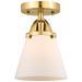 Nouveau 2 Cone 6" LED Semi-Flush Mount - Satin Gold - Matte White Shad