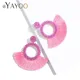 AYAYOO-Boucles d'oreilles longues à pampilles roses pour femmes vintage ethnique mariage perlé