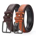 Ceinture en Cuir PU pour Homme Broche Vintage Décontracté Bel Marron Jeans Sangle Cinchassis