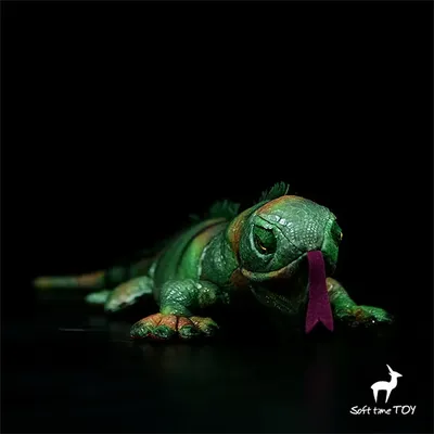 Iguane-Peluche de lézard verte haute fidélité pour enfant jouet kawai en forme d'animaux réalistes