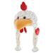 DolliBu I LOVE YOU Super Soft Plush Rooster Hat with Red Heart - 18 inches long