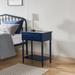 Coastal Charging Nightstand Side Table One Drawer