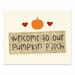 Gracie Oaks Anmay Welcome Pumpkin Patch Easelback Canvas Wood in Brown/White | 8 H x 10 W x 0.5 D in | Wayfair 8EDC8F6AE7264B869F90101BB5CE8EF4