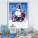 The Holiday Aisle® Christmas Snowman Playing Drumset - Traditional Canvas Wall Decor Canvas in Blue/Red | 20 H x 12 W x 1 D in | Wayfair