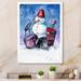 The Holiday Aisle® Christmas Snowman Playing Drumset - Traditional Canvas Wall Decor Canvas in Blue/Red | 20 H x 12 W x 1 D in | Wayfair