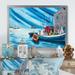 Breakwater Bay Fisherman Boats In The Harbor - Nautical & Coastal Canvas Artwork Canvas/Metal in Blue | 16 H x 32 W x 1.5 D in | Wayfair