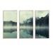 Millwood Pines Lake Herbert In Foggy Morning - Sea & Shore Framed Canvas Wall Art Set Of 3 Canvas in White | 28 H x 36 W x 1 D in | Wayfair