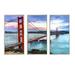 Highland Dunes Golden Gate In San Francisco - Pier & Bridge Framed Canvas Wall Art Set Of 3 Canvas, Wood in White | 20 H x 36 W x 1 D in | Wayfair