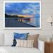 Highland Dunes Wood Bridge Path At Beach - Nautical & Coastal Canvas Wall Decor Canvas in Black/Blue | 34 H x 44 W x 1.5 D in | Wayfair