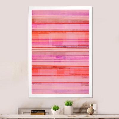 Wrought Studio™ Pink & Coral Hori - Modern & Contemporary Canvas Wall Art Canvas in White | 36 H x 24 W x 1 D in | Wayfair