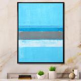Highland Dunes Gray And Blue Colorfield - Modern & Contemporary Canvas Wall Decor Metal in Blue/Gray/Green | 40 H x 30 W in | Wayfair