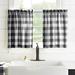 Gracie Oaks Skookum Striped Cotton Tailored 30" Cafe Curtain 100% Cotton in White/Black | 36 H x 30 W x 2 D in | Wayfair