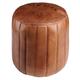 Pouf rond en cuir marron