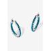 Women's Birthstone Inside-Out Hoop Earrings In Silvertone (31Mm) by PalmBeach Jewelry in December