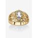 Women's Simulated Birthstone Gold-Plated Filigree Ring by PalmBeach Jewelry in April (Size 10)