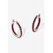 Women's Birthstone Inside-Out Hoop Earrings In Silvertone (31Mm) by PalmBeach Jewelry in July