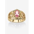 Women's Simulated Birthstone Gold-Plated Filigree Ring by PalmBeach Jewelry in June (Size 7)