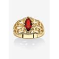 Women's Simulated Birthstone Gold-Plated Filigree Ring by PalmBeach Jewelry in January (Size 8)