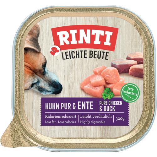 Sparpaket: 18x300g RINTI Leichte Beute Huhn & Ente Hundefutter nass