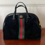 Gucci Bags | Gucci Ophidia Dome Top Handle Bag Suede Medium | Color: Black/Gold | Size: Os