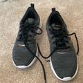 Adidas Shoes | Adidas Charcoal Tennis Shoes With Gold Metallic On The Sides. Size 8 | Color: Black/Gray | Size: 8