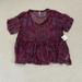 Free People Tops | Free People Sheer Top Size Medium | Color: Blue/Brown | Size: M