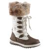Winterstiefel TOM TAILOR, Kinder, Gr. 33, braun (braun, weiß), Lederimitat, Textil, sportlich, Schuhe, mit schöner Kontrast-Stickerei