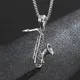 HaoYi-Collier Pendentif Saxophone en Acier Inoxydable pour Homme Bijoux Fantaisie Punk Hip Hop