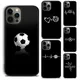 Coque de téléphone battement de coeur de football pour iPhone coque iPhone 15 14 6 7 8 Plus