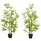 Set 2 Piante di Bambù Artificiali da 120cm Decorazione per Casa Ufficio - Outsunny