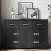 Lark Manor™ Anjuan 7 Drawer 47.2" W Double Dresser Wood in Black | 32 H x 47.2 W x 15.7 D in | Wayfair 8BFEBEB2C2964B19BC5D0B4A9BA355EC